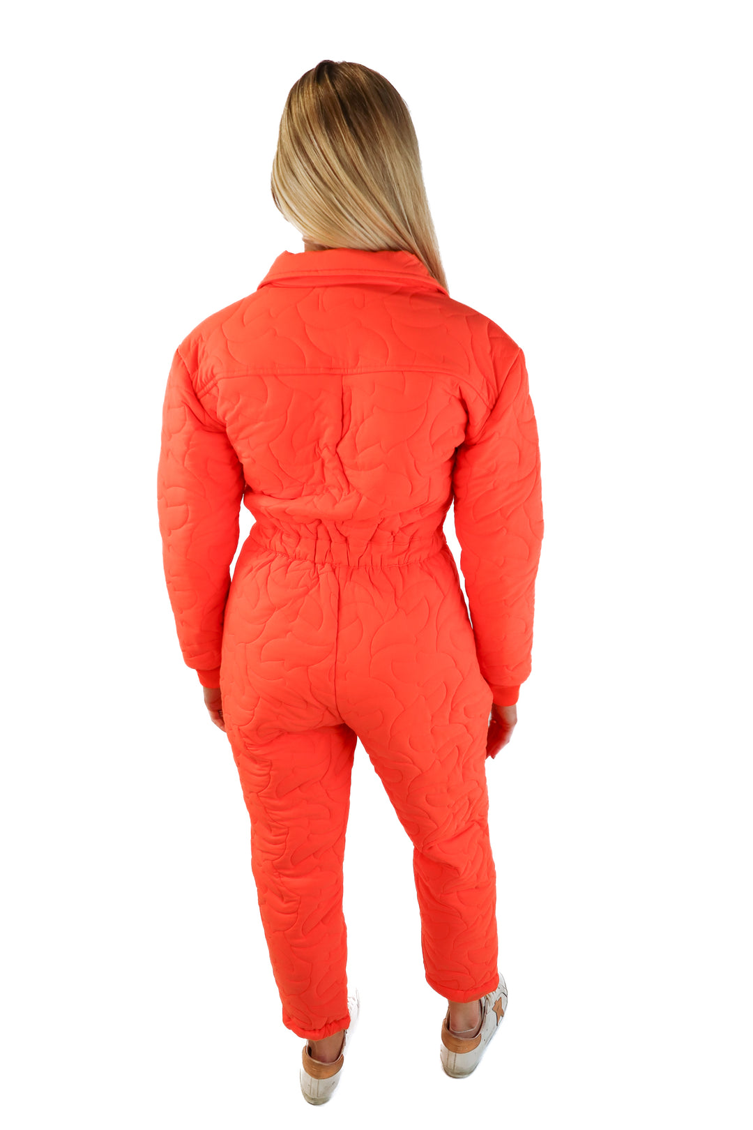 Basin + range orange puffer ski suit (xs; retail $150)