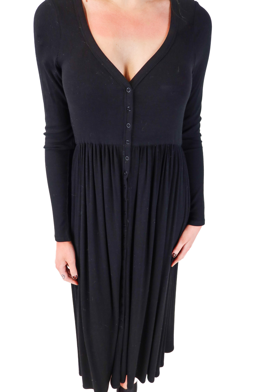 hatch black button up maxi dress (1; retail $198)