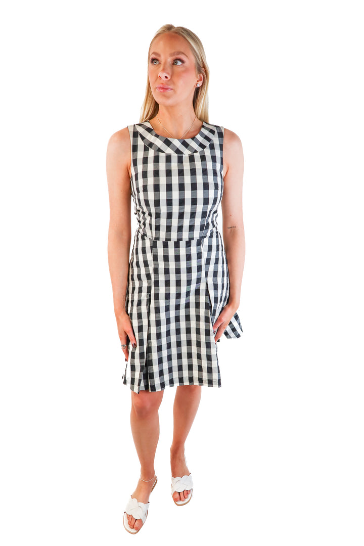 H&M black/white gingham dress (6)