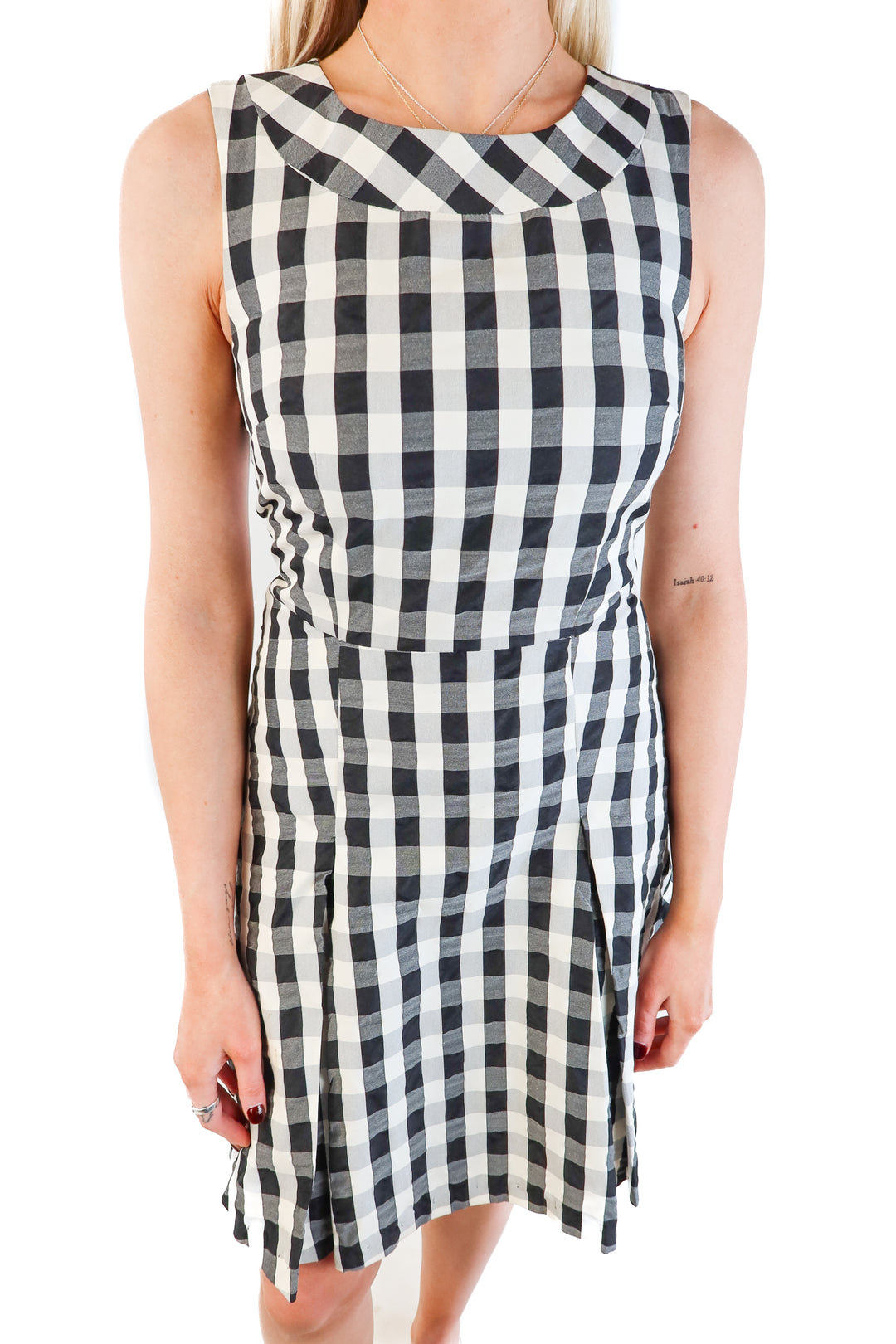 H&M black/white gingham dress (6)