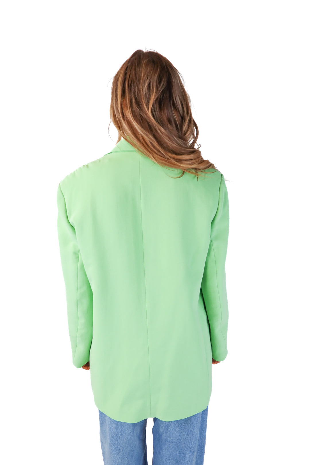 zara neon green blazer (L)