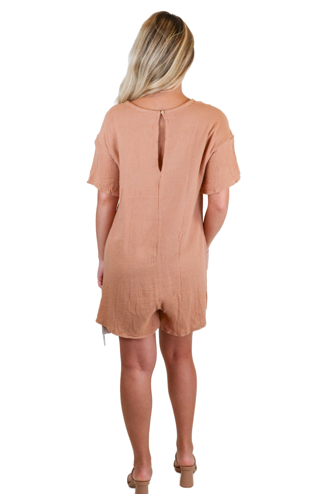 cupshe brown gauze romper (s)* NWT