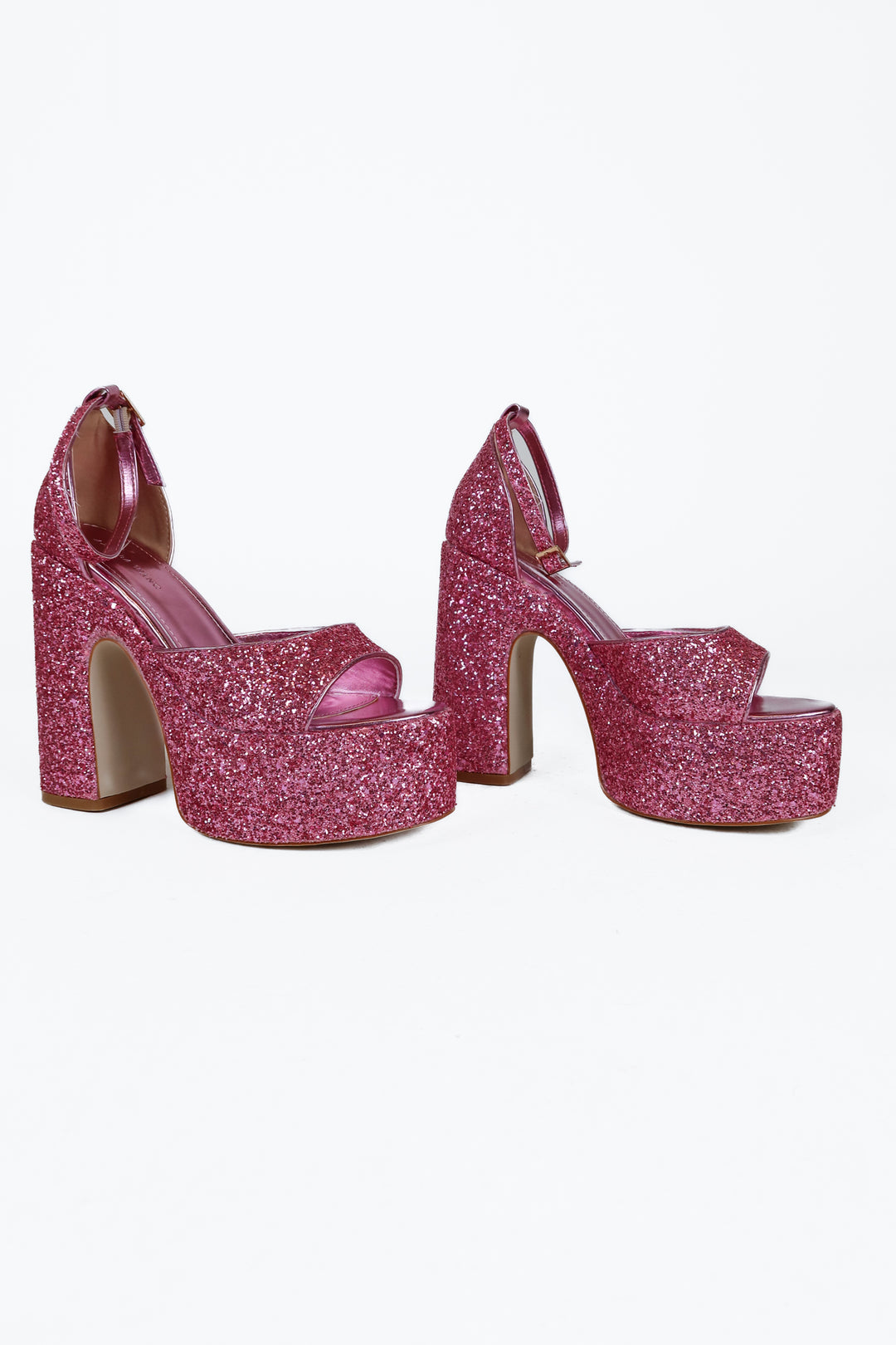 azalea wang pink glitter platform high heels NWOT (8)