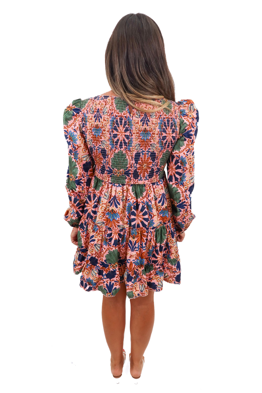 avara floral long sleeve dress (L; retail $78)