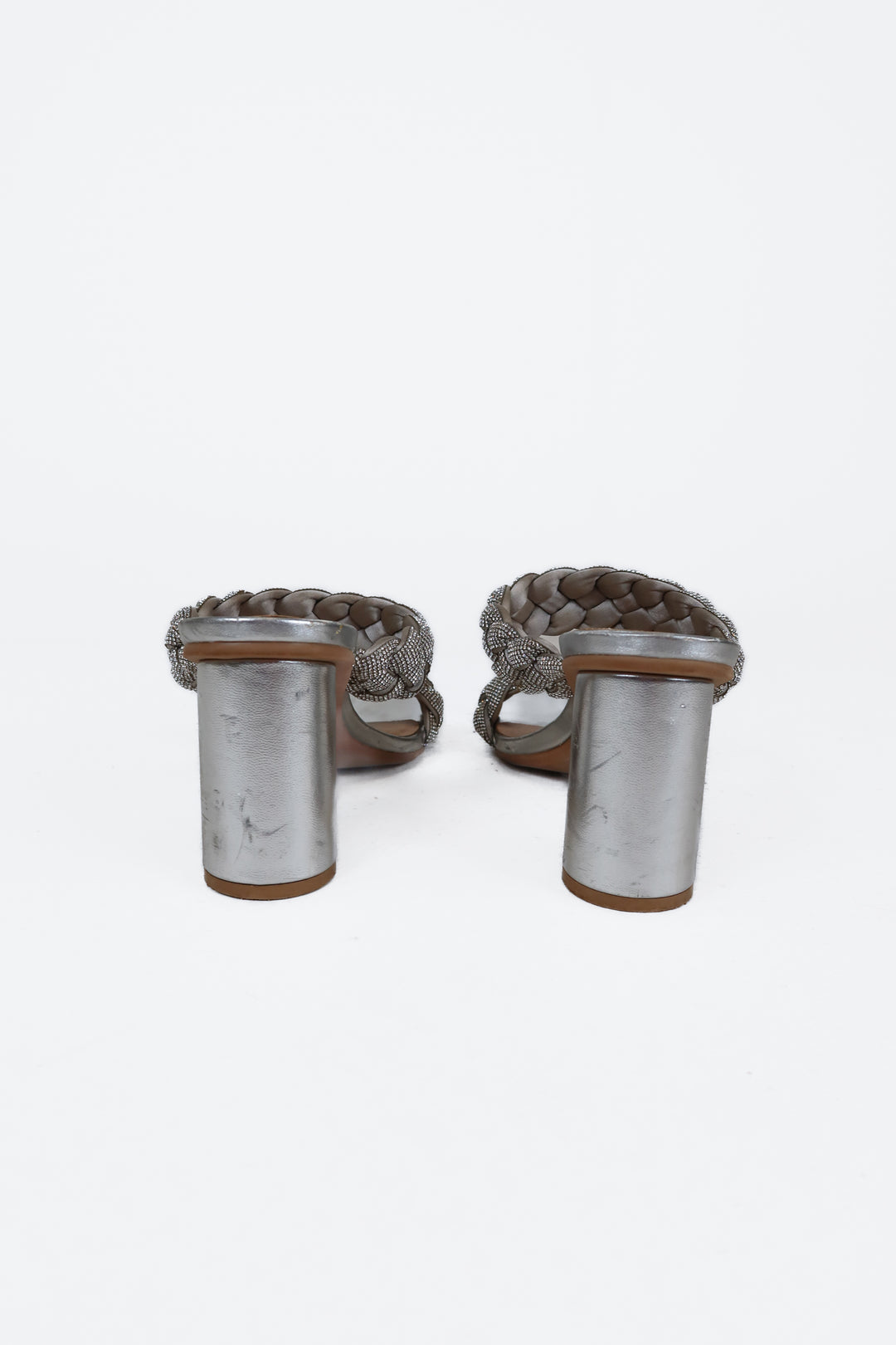 target silver sparkly braided heels (8)
