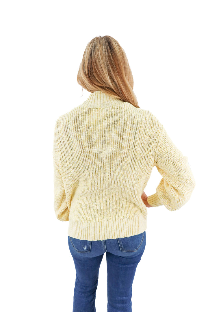 aerie yellow mockneck sweater (s; retail $64.95)