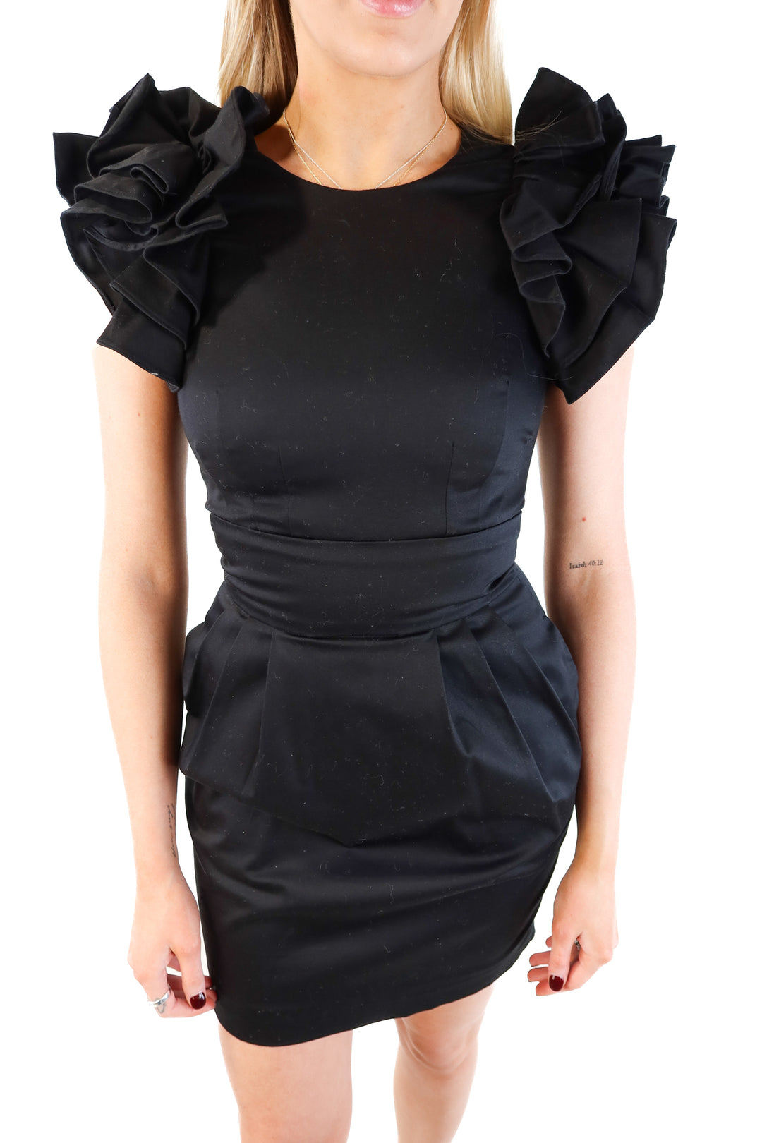 French connection back ruffle sleeve dress (0; retail $148)