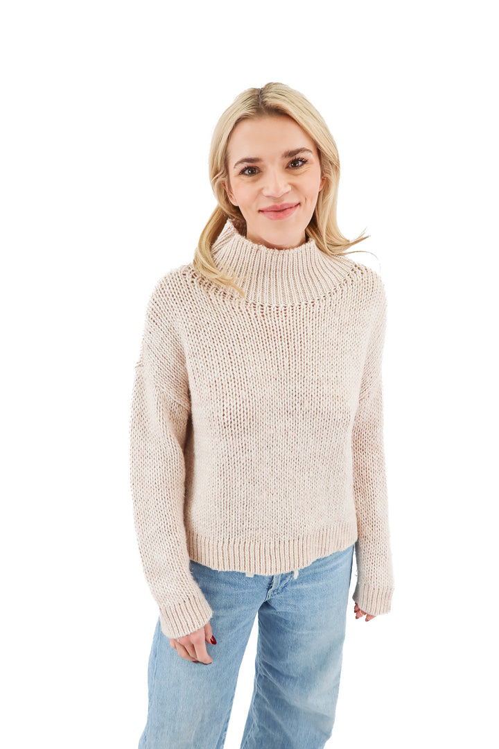 lovers + friends light pink turtleneck sweater (s; retail $158)