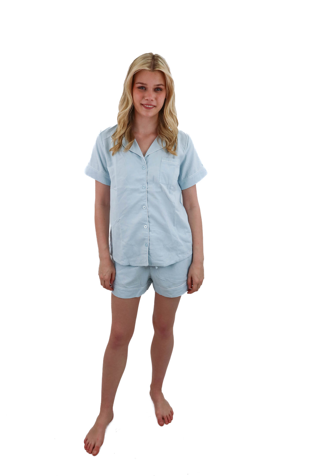 posh peanut baby blue pajamas nwt (S; retail $74)