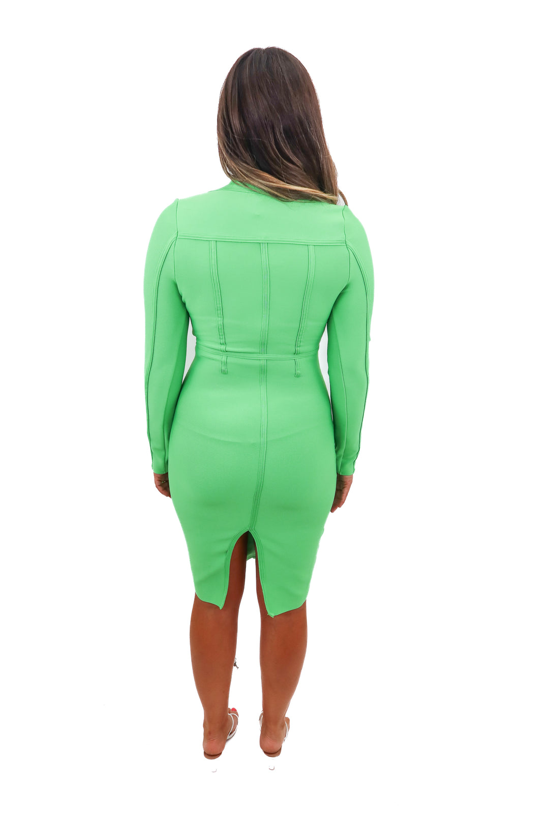 fashion nova green bandage midi dress (L; retail $60)