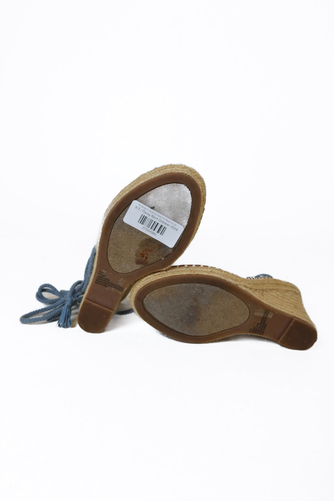 Rampage Chambray Espadrille Wege Sandals (6.5)