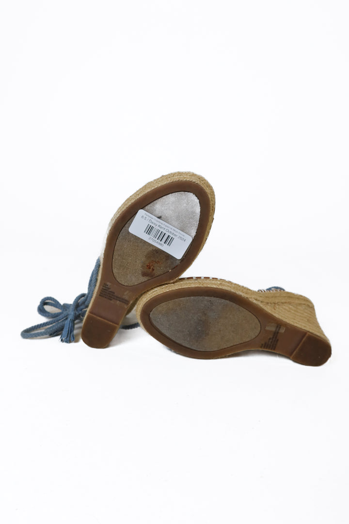 Rampage Chambray Espadrille Wege Sandals (6.5)