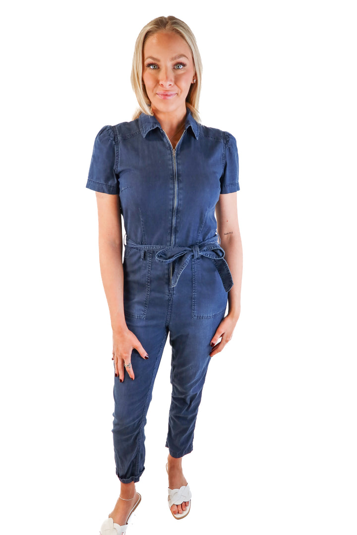 Candace Cameron bure chambray jumpsuit (xxs)