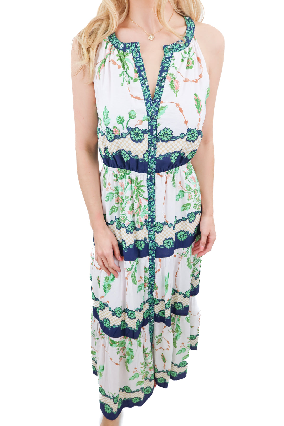 Skies Are Blue high neck floral maxi dress (XS; retail $88)