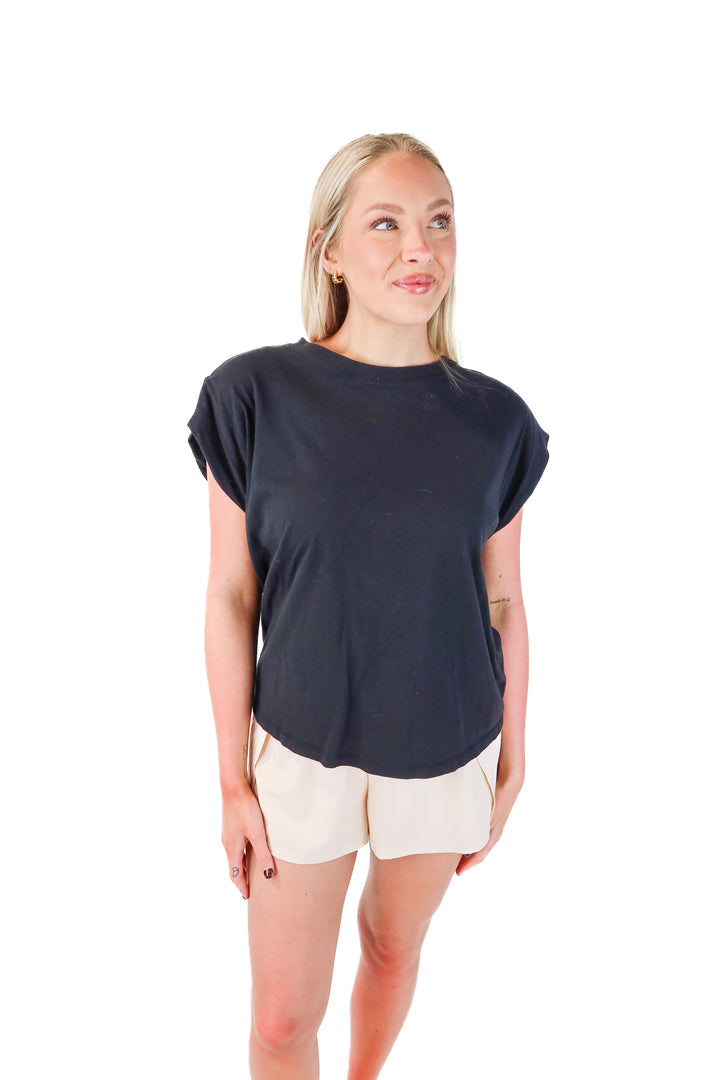 nuuds black cropped tee (s; retail $48)