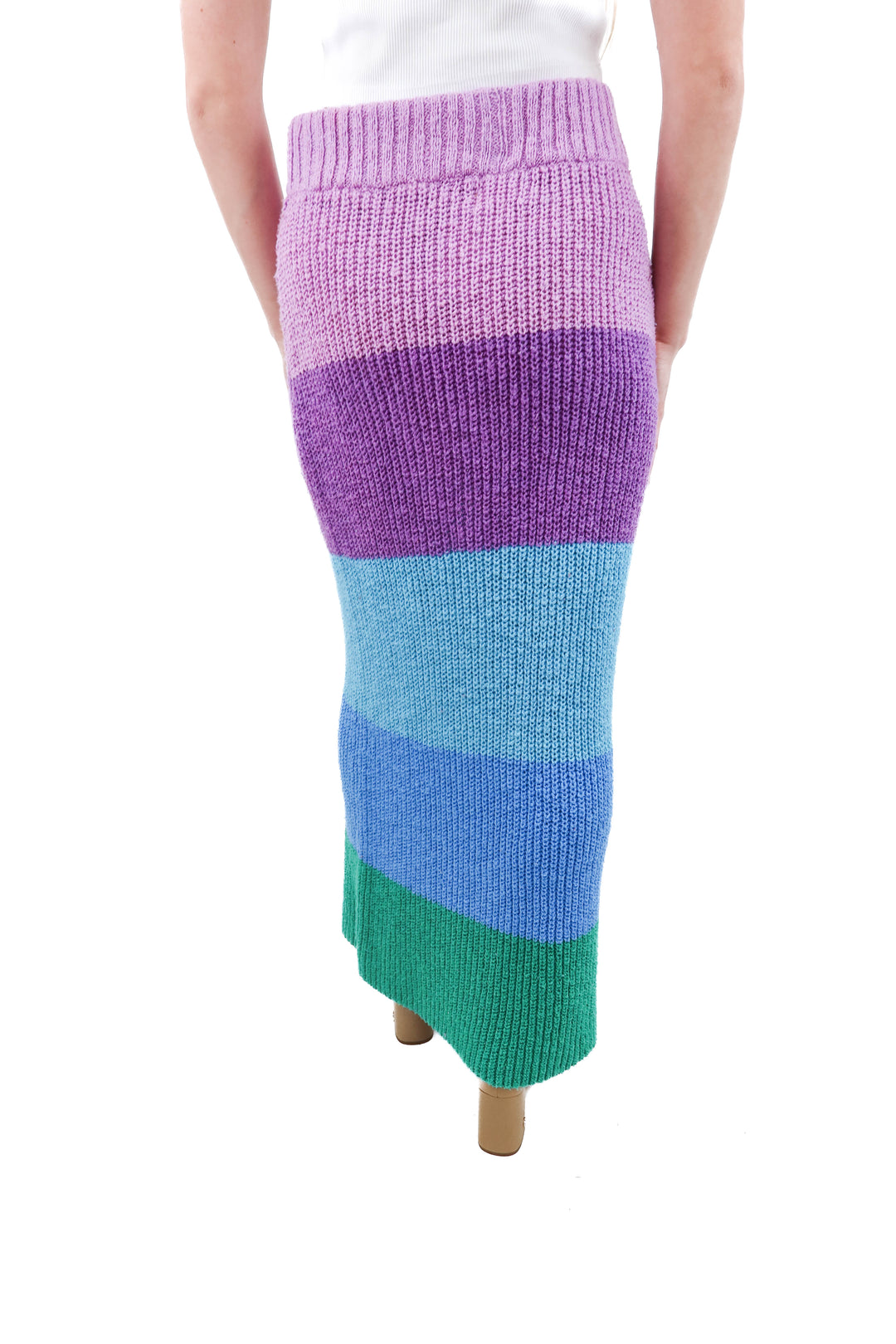 show me your mumu rainbow knit maxi skirt (XS; retail $148)