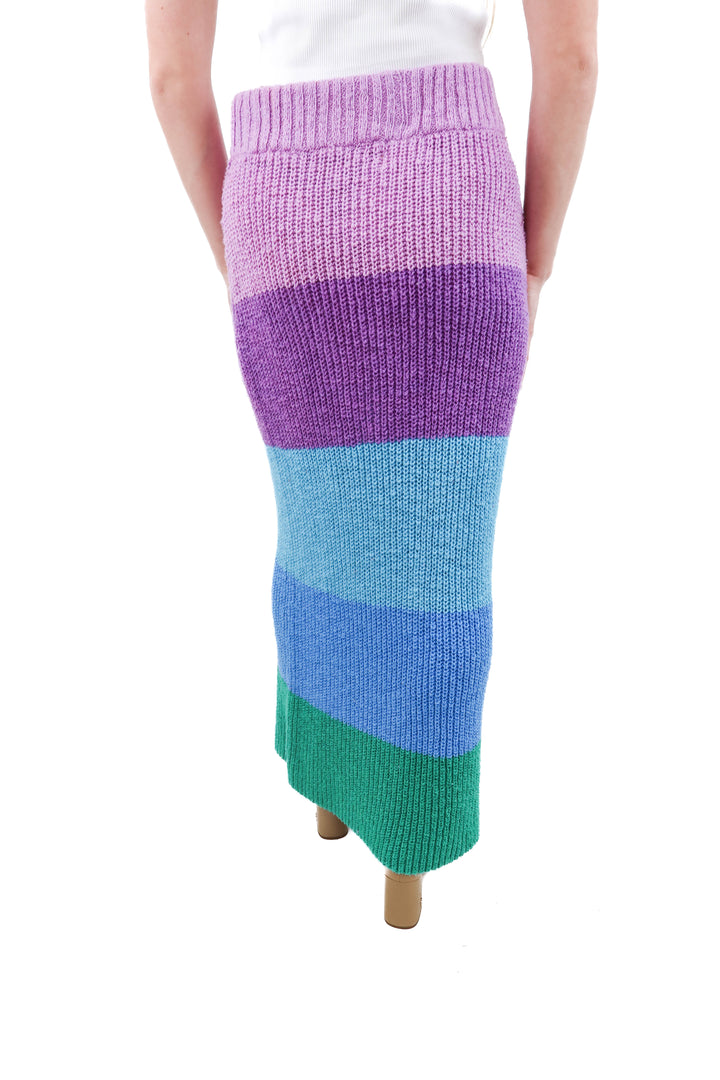 show me your mumu rainbow knit maxi skirt (XS; retail $148)