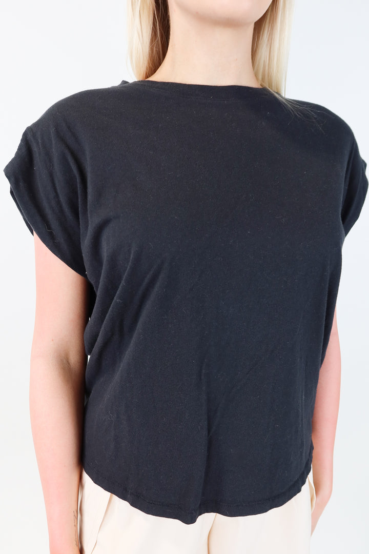nuuds black cropped tee (s; retail $48)