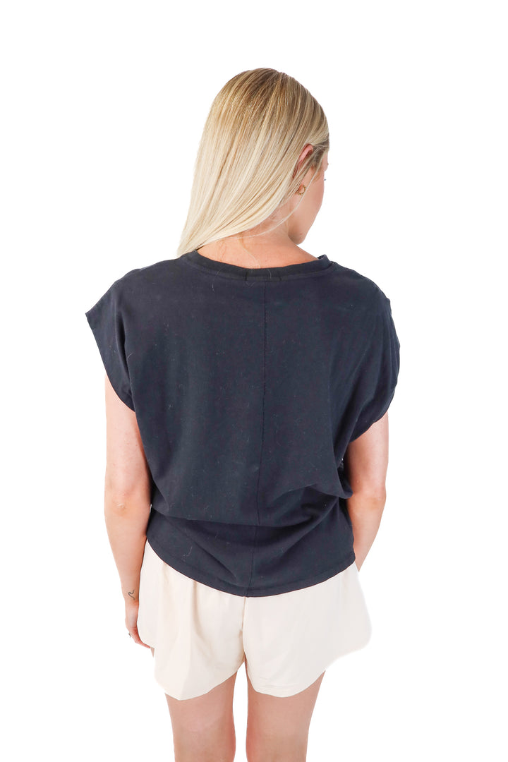nuuds black cropped tee (s; retail $48)