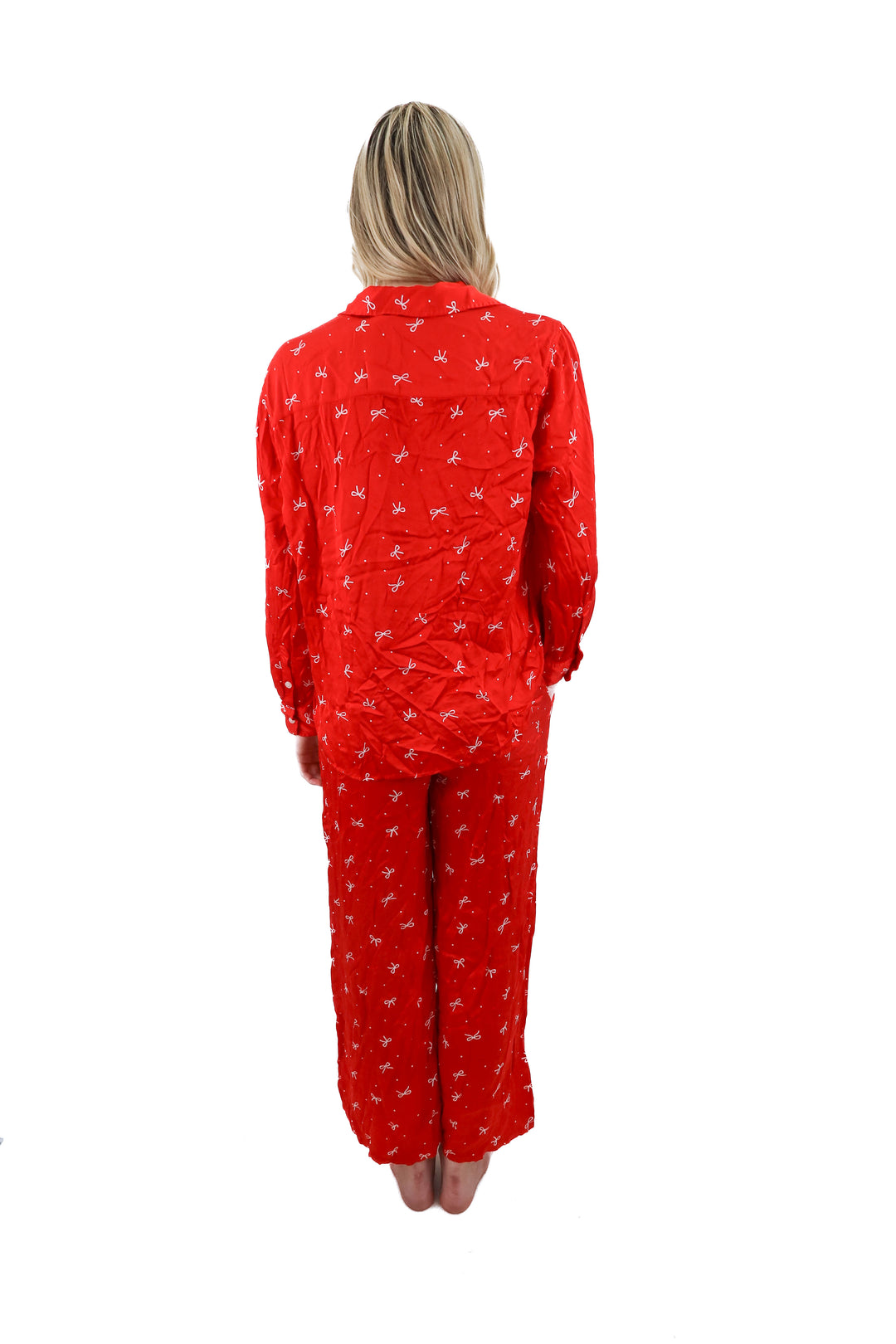 aerie red bow pajamas (XS)