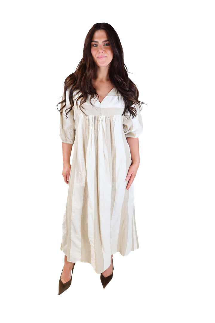 Queen mode ratan striped maxi dress NWT (s*)