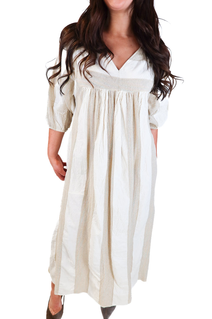 Queen mode ratan striped maxi dress NWT (s*)