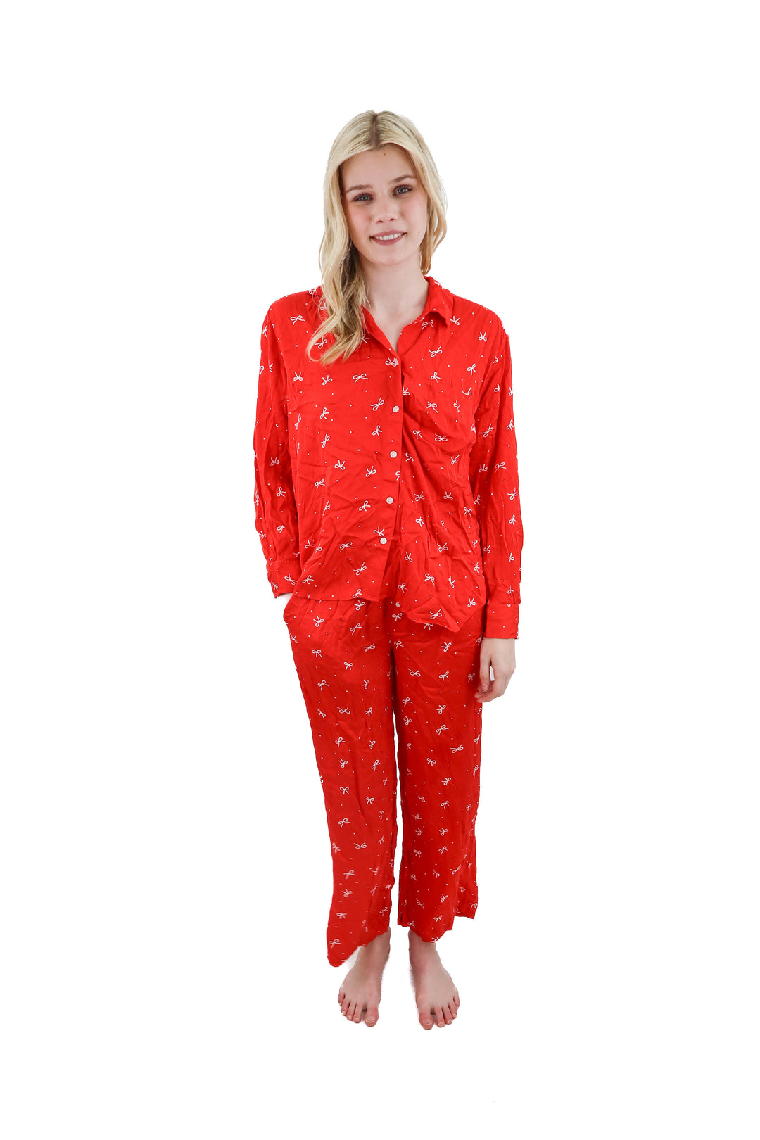 aerie red bow pajamas (XS)