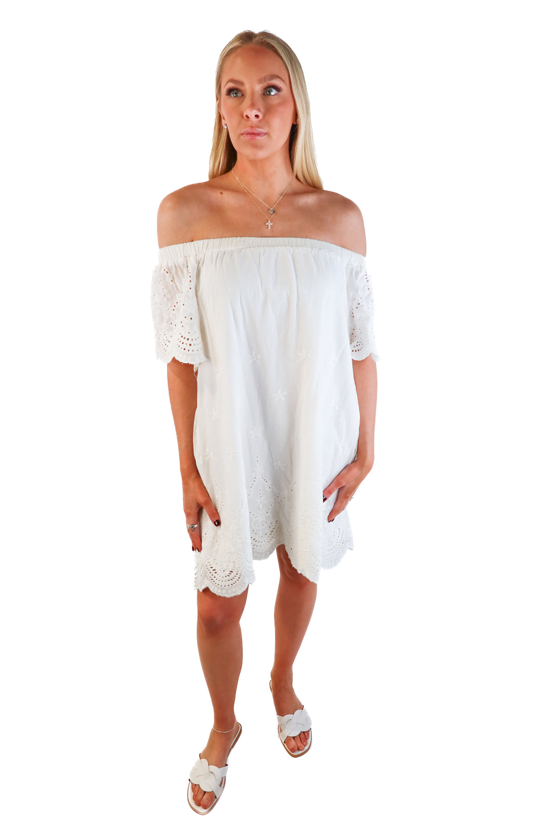 TCEC white off the shoulder dress (s)