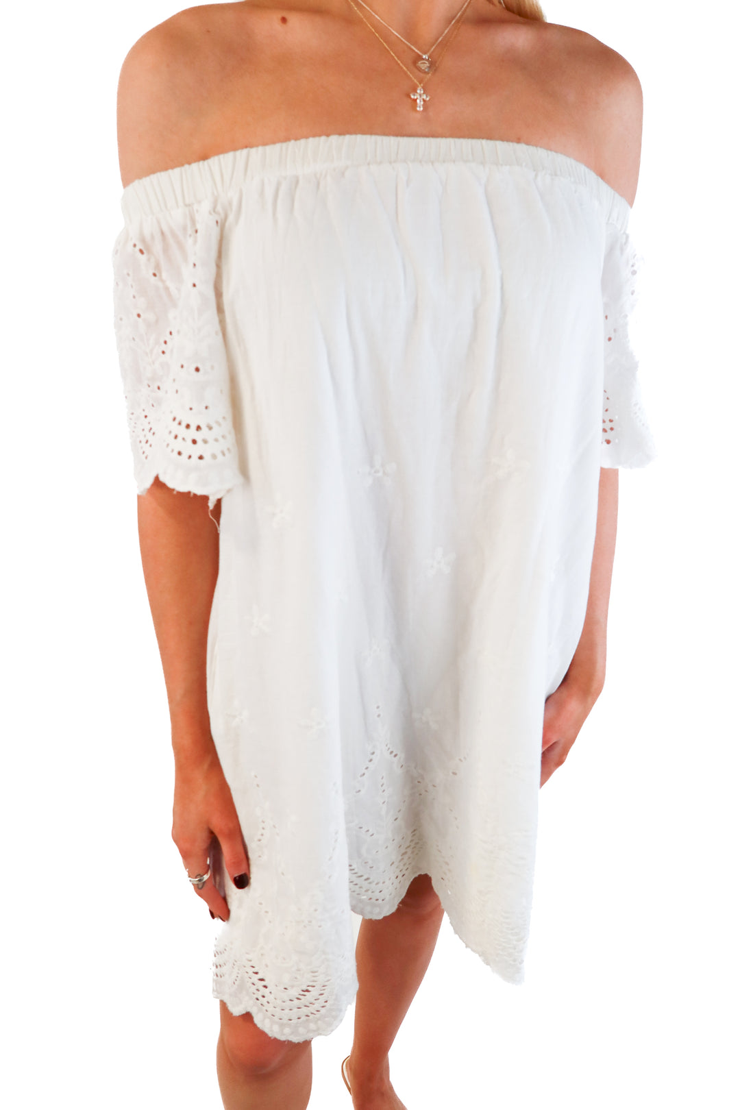 TCEC white off the shoulder dress (s)
