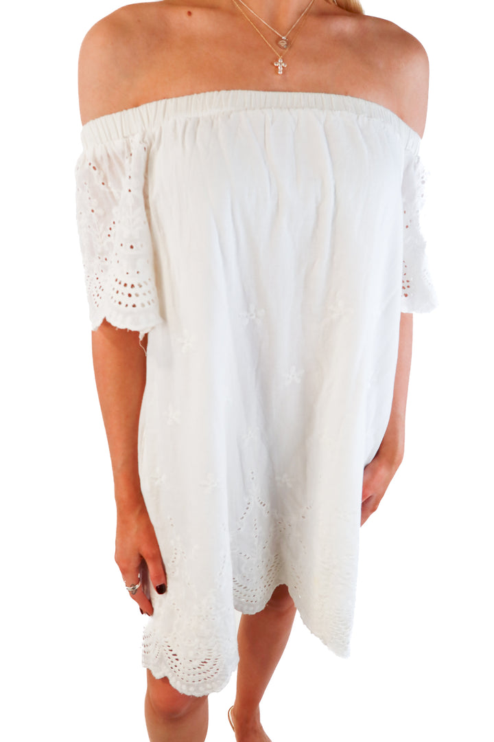 TCEC white off the shoulder dress (s)