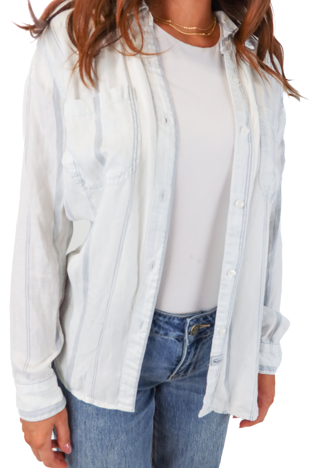 SOLD: rails blue/white striped button up (xs; retail $178)