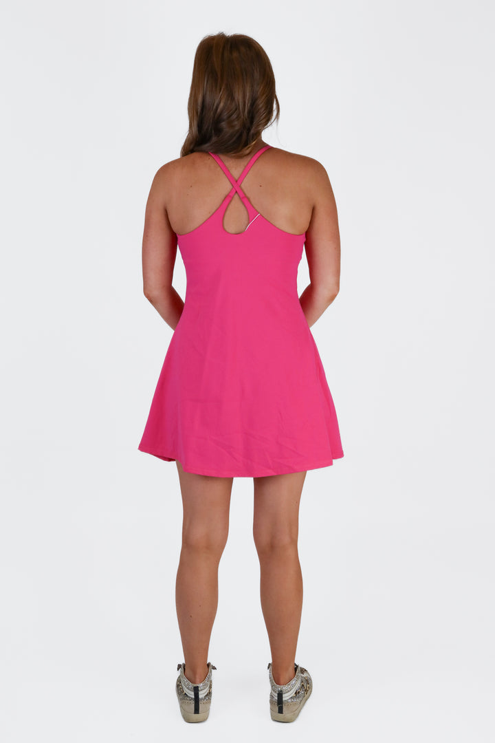 halara hot pink activewear dress NWT (S; retail $39.95)