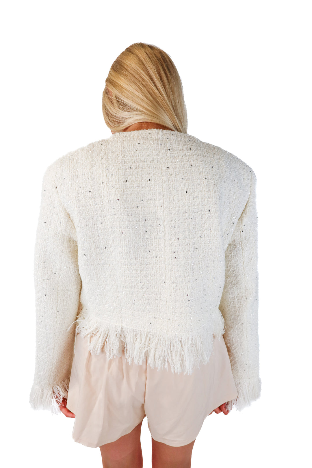 alex rotin x Fabrique white tweed jacket (s; retail $358)