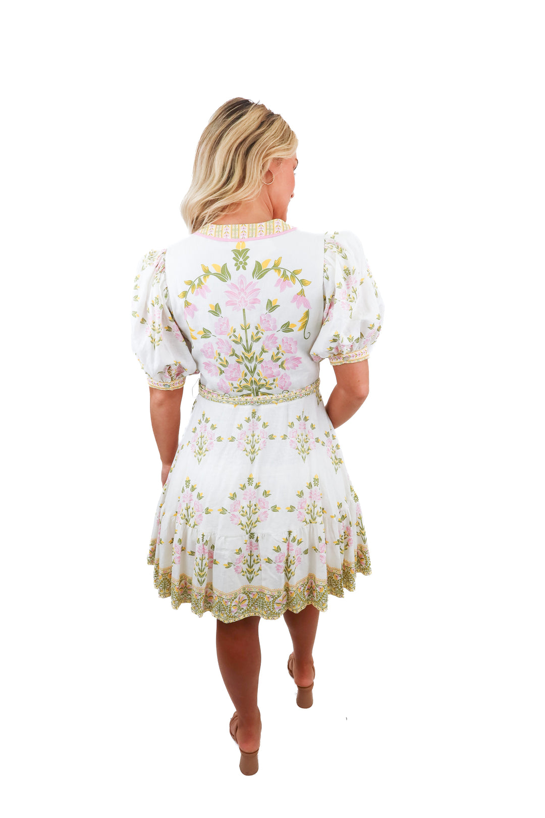 a loves a white floral short sleeve mini dress (XS; retail $169)