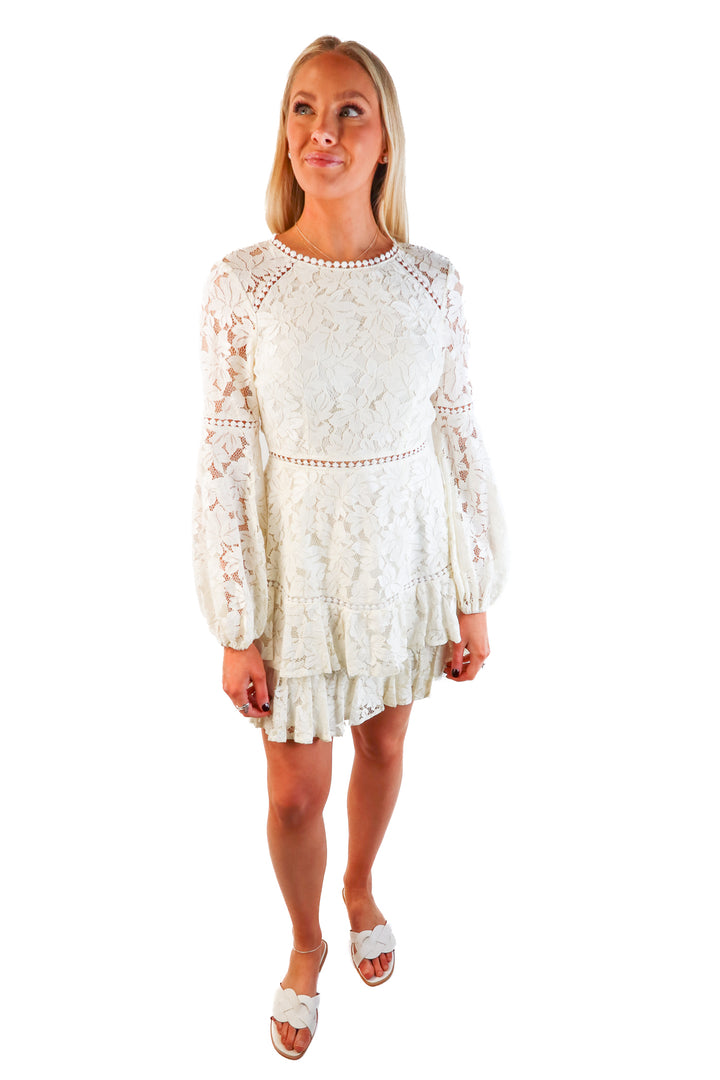 Saints + secrets white lace dress NWT (s; retail $89)