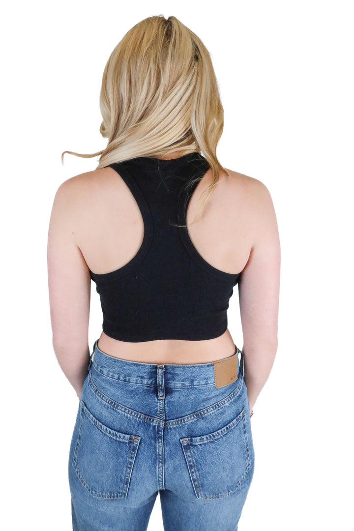 Alo Black Ribbed Athletic Tank Top (S; retail $78)