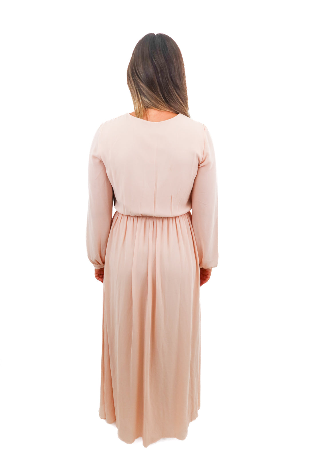 lulus blush surplice maxi dress (m; retail $99)
