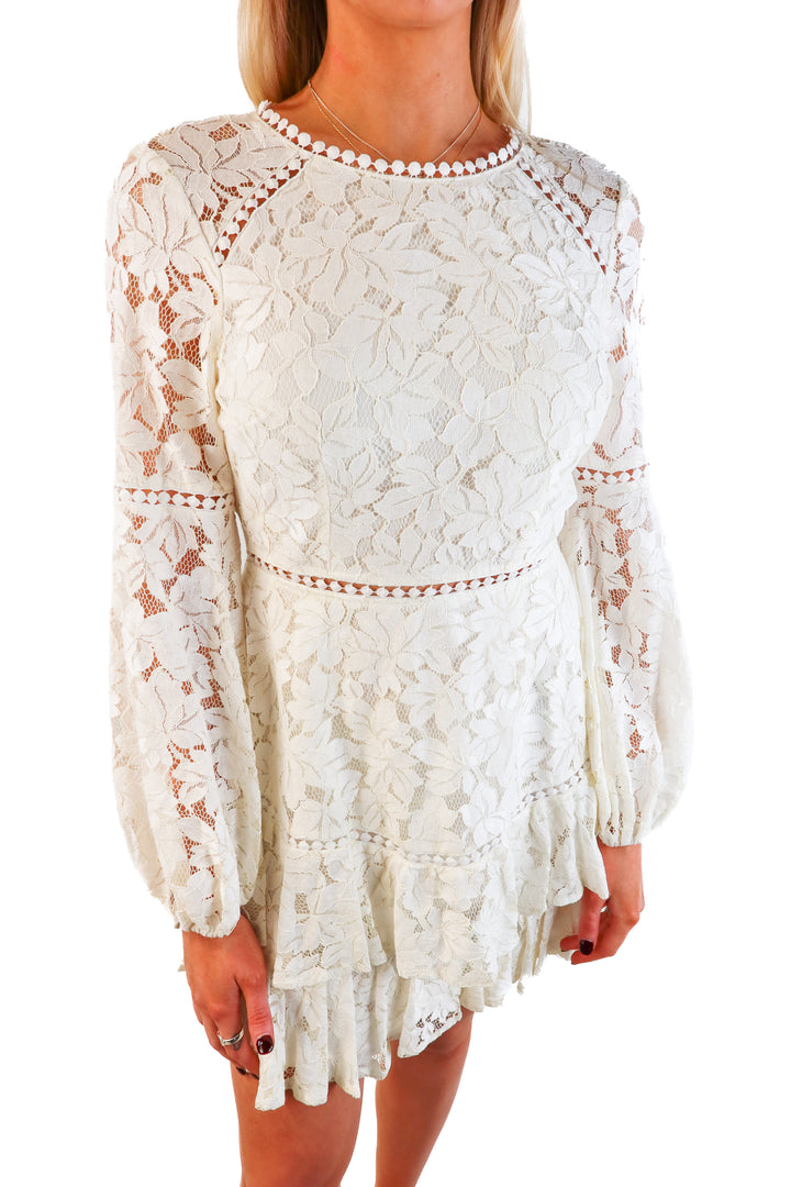Saints + secrets white lace dress NWT (s; retail $89)