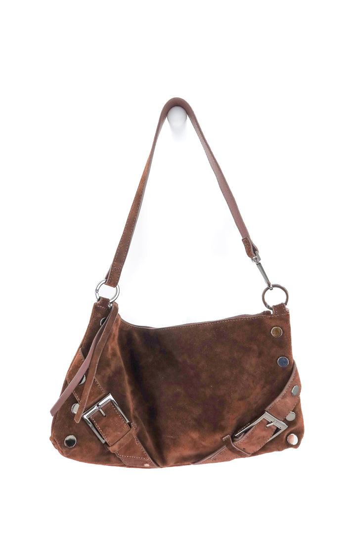 hammitt dark brown suede leather bag (retail $450)
