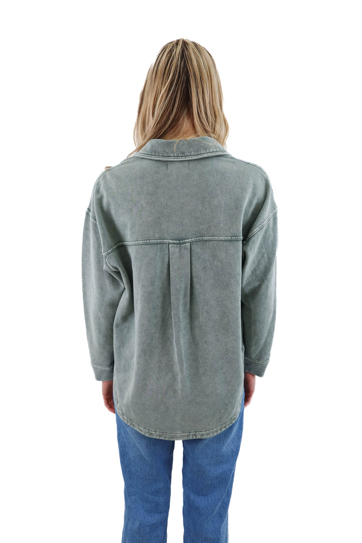 z supply green shacket nwt (XS; retail $148)
