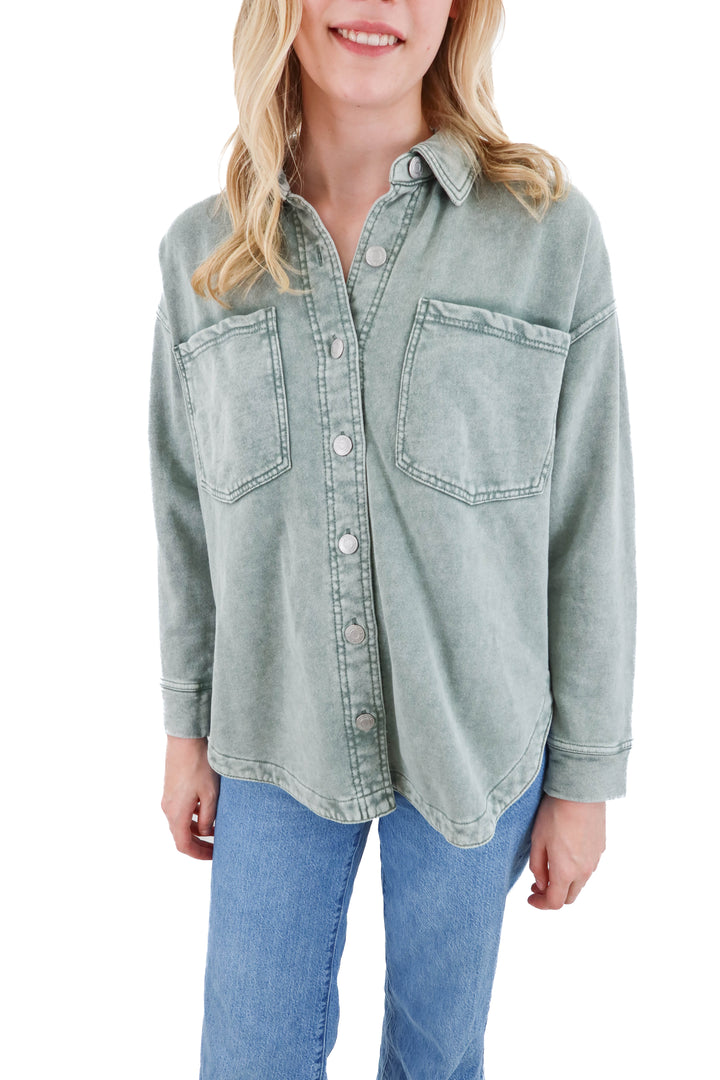 z supply green shacket nwt (XS; retail $148)