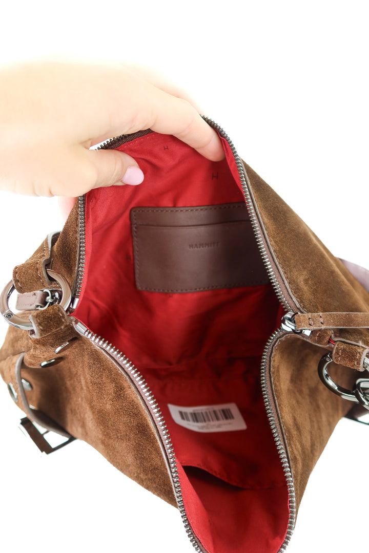 hammitt dark brown suede leather bag (retail $450)