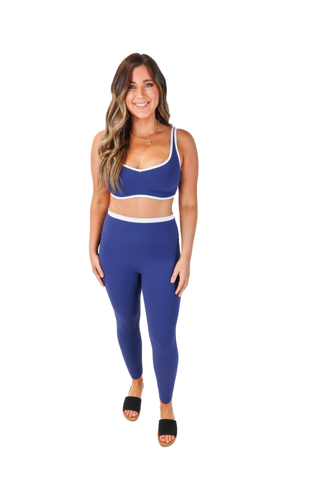 YPB navy/white activewear set (L)