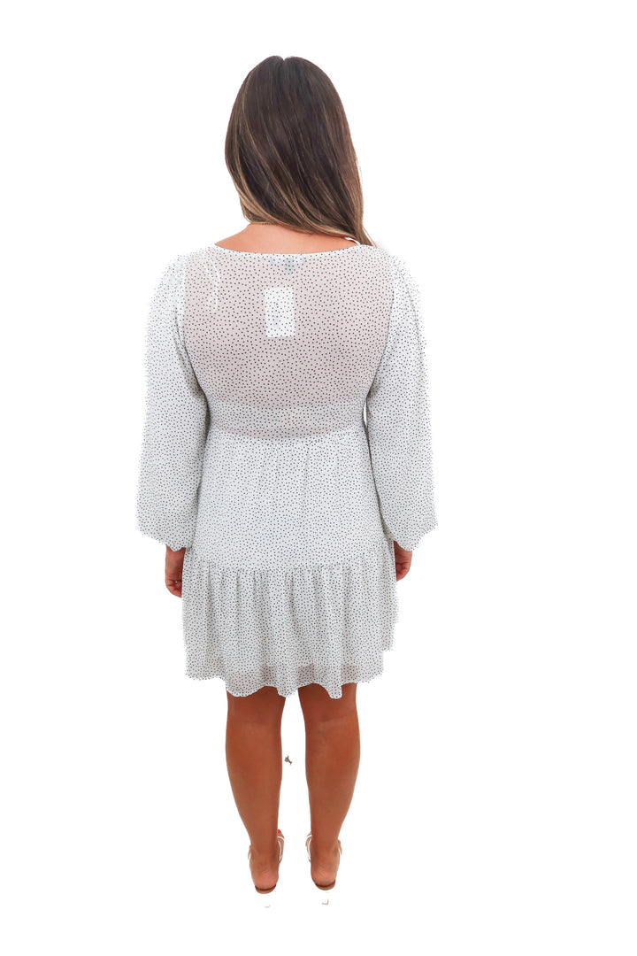 trixxi black/white dot dress (L)
