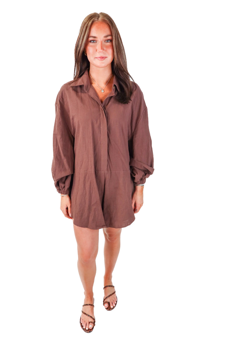 showpo brown button up romper NWT (4)*