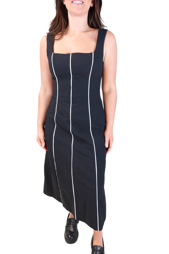 Vici black/white striped maxi dress (m; retail $84)