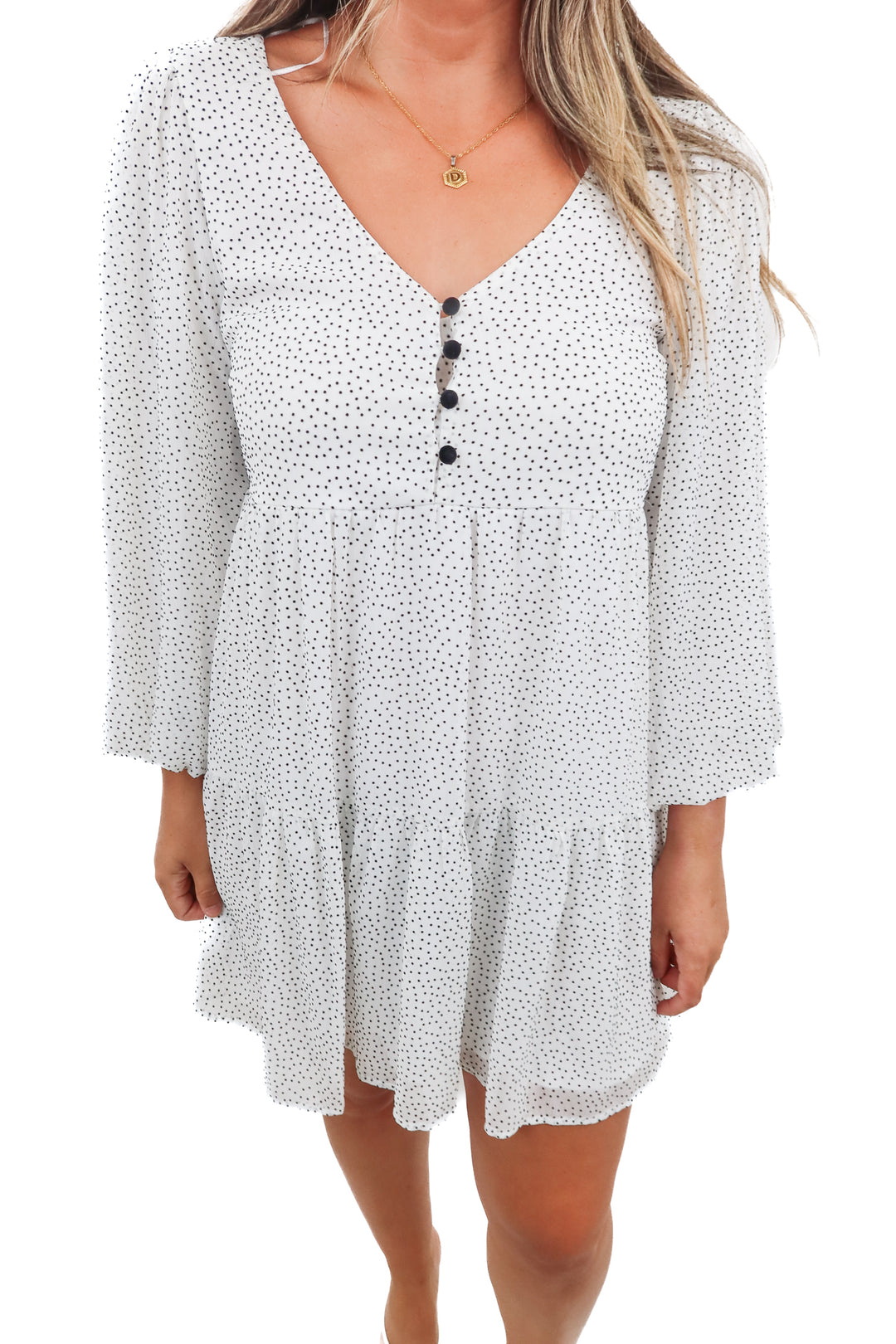 trixxi black/white dot dress (L)
