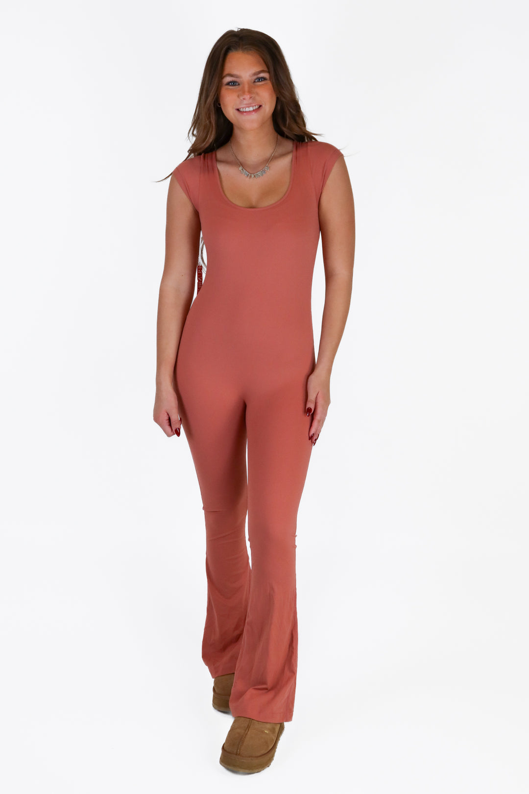 pumiey rust bodycon jumpsuit NWT (S)