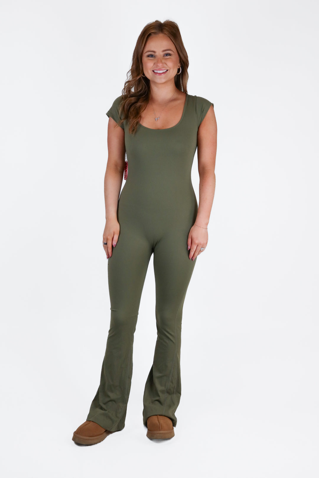 pumiey olive green fitted jumpsuit NWT (S)