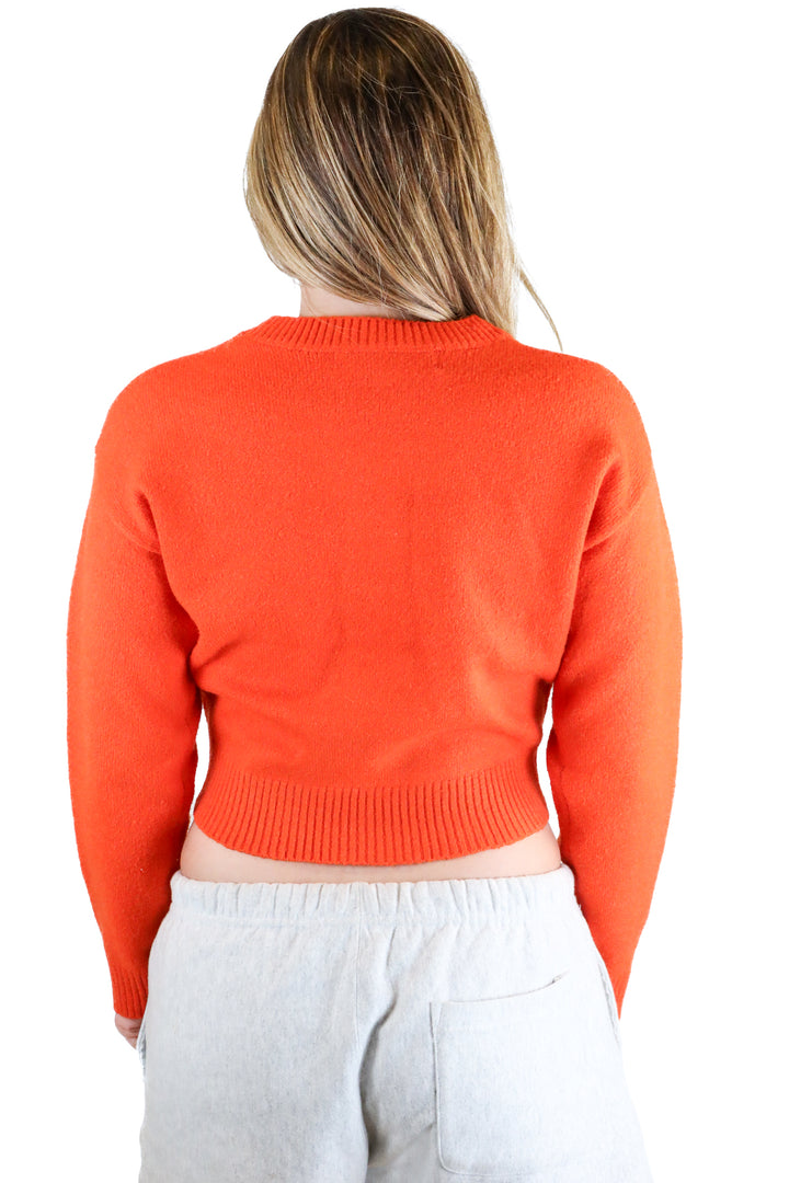 Endless Rose Orange Love Cropped Sweater (S)